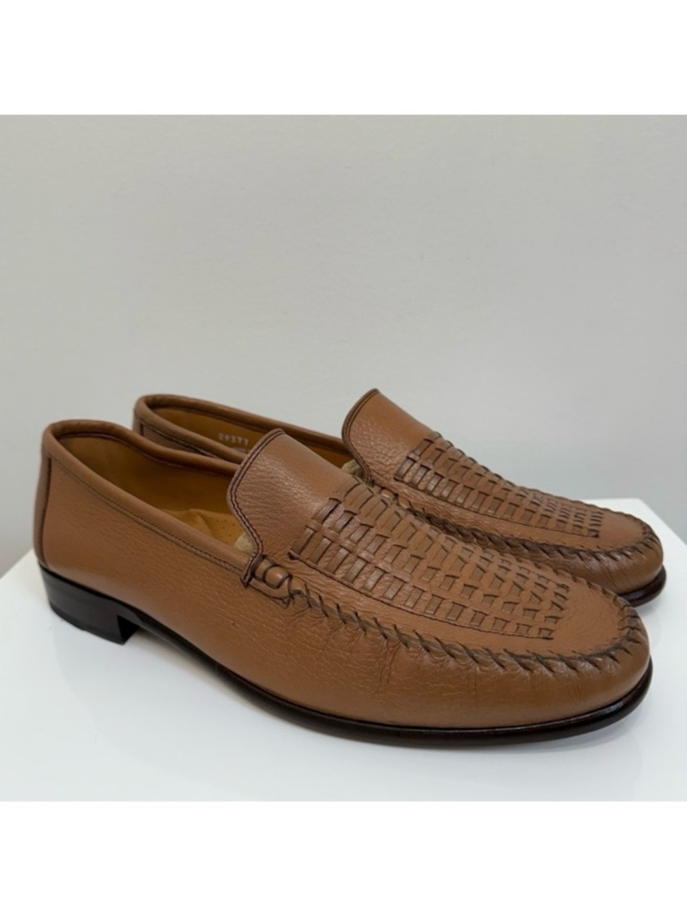 Bostonian Men's Tan Soft Leather Woven Leather Loafer Men's Size 12 M Career